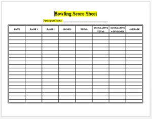 18+ Bowling Rating Sheet Templates (2019) » ExcelSHE image relating to Printable Bowling Score Sheet named 18+ Bowling Rating Sheet Templates (2019) » ExcelSHE